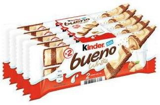 KINDER BUENO WHITE 39g tyčinka(5PACK) (cena od 0,59eur/ks)