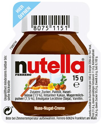 NUTELLA 15g lieskovoorieškový krém (cena od 0,25eur)
