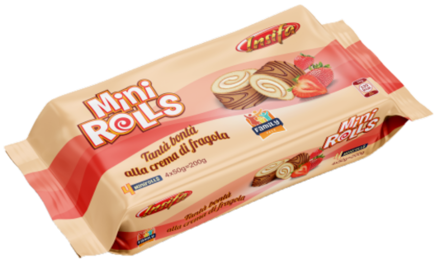 MINI ROLLS 180g jahodové pečivo