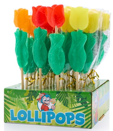 LOLLIPOPS TULIPÁNY 40g ovocné lízatko (Balenie:32ks 1ks=1,15eur)