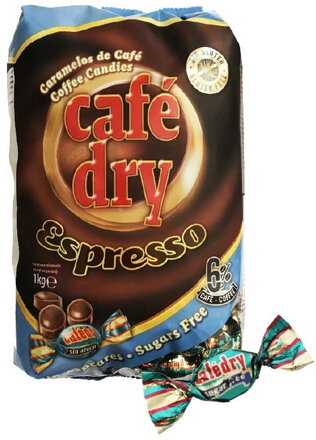CAFÉ  DRY ESSPRESSO 1kg kávové cukríky bez cukru
