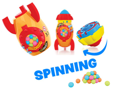 JOHNY BEE SPINNING ROCKET 5g hračka s cukríkmi