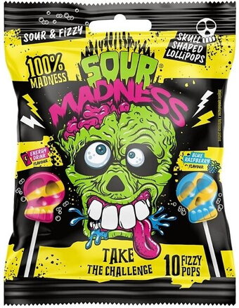 SOUR MADNESS LOLLIPOPS 90g superkyslé lízatká