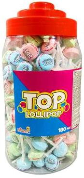 TOP LOLLIPOP 8g lízatko balené (Balenie:180ks 1ks od 0,075eur)