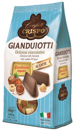 CRISPO GIADUIOTTI MILK 140g lieskovoorieškové čokolády