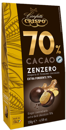 CRISPO CACAO 70% 130g zázvor v čokoláde