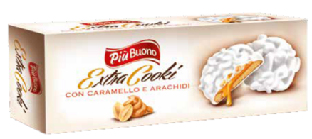PIU BUONO EXTRA COOKI 110g arašídové v bielej poleve