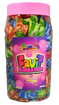 FRUIT BUBBLE GUM 5g,žuvačky (Balenie 200ks 1ks od 0,045eur)