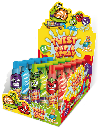 TWIST POP & SPRAY 25g spray s lízatkom (Balenie:18ks 1ks od 0,79eur)