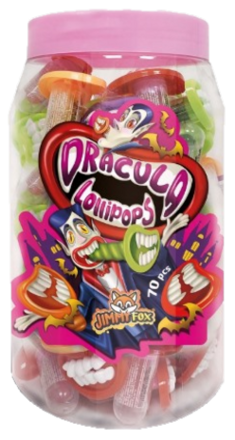 DRACULA LOLLIPOPS 4,5g lízatko s hračkou (Balenie:70ks 1ks od 0,195eur)