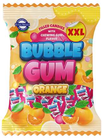 BUBBLE GUM ORANGE 300g žuvačkové cukríky (pomaranč) 