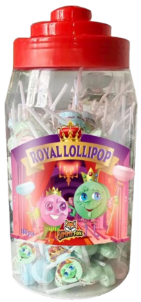ROYAL LOLLIPOP 8g lízatko z hroznového cukru (Balenie:180ks 1ks od 0,08eur)