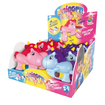UNICORN GUN POP 10g lízatko s hračkou (Balenie:12ks=1,35eur)