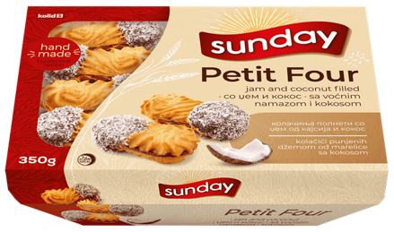PETIT FOUR 350g marhuľovo kokosové koláče
