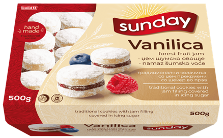 SUNDAY VANILICA 500g vanilkové s džemom