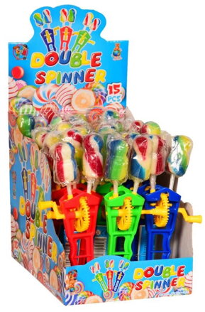 DOUBLE SPINER BIG 10g lízatko s hračkou (Balenie:15ks 1ks od 1,05eur)