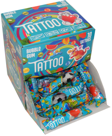 CRAZY GUMMY TATTOO 10g žuvačky s tetovačkou (Balenie:72ks 1ks od 0,165eur)
