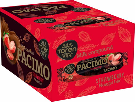 PACIMO JAHODA 23g čokoládové tyčinky(Balenie:24ks 1ks od 0,15eur)