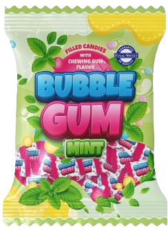 BUBBLE GUM MINT 65g žuvačkové cukríky (mentol)