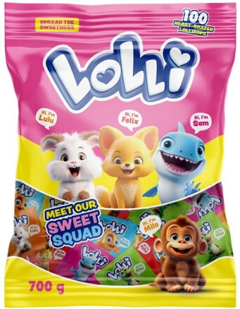 LOLLI ANIMALS 7g ovocné lízatka (Balenie:100ks 1ks od 0.05eur)