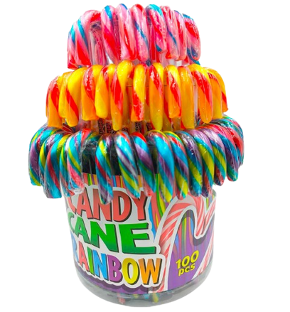 CANDY CANE RAINBOW 14g ovocné lízatka (Balenie:100ks 1ks od 0,14eur)