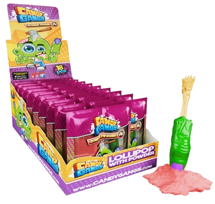 CANDY GANGS ZOMBIE FINGER 35g lízatko s práškom (Balenie:18ks 1ks od 0,60eur)