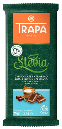 TRAPA STEVIA 75g mliečna čokoláda