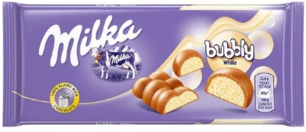 MILKA BUBBLY WHITE 95g porézna biela čokoláda