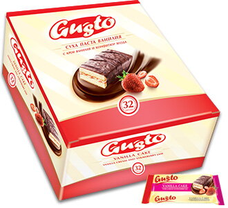 GUSTO DOLCE 23g jahodové koláčiky (Balenie: 32ks 1ks od 0,21eur)