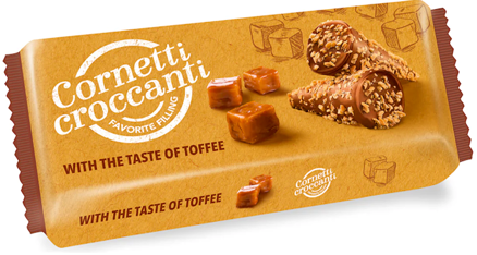 CORNETTI TOFFI 100g karamelové kornútky CORNETTI TOFFI 100g karamelové kornútky