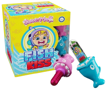 FISH KISS 4,5g lízatko s hračkou (Balenie:20ks 1ks=0,125eur) (exp.5/25)