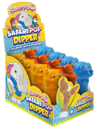 CANDY GANGS SAFARI POP 15g lízatko s hračkou (Balenie:12ks 1ks od 0,90eur)