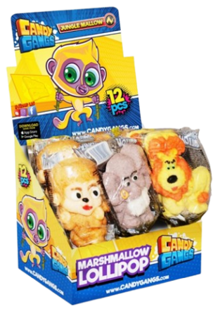 CANDY GANG JUNGLE 35g marshmallow lízatka (Balenie:12ks 1ks od 0,75eur)
