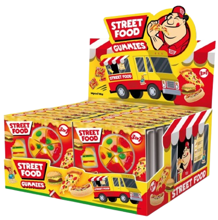 STREET FOOD GUMMIES 42g želé cukrovinka (Balenie 16ks 1ks od 0,55eur)