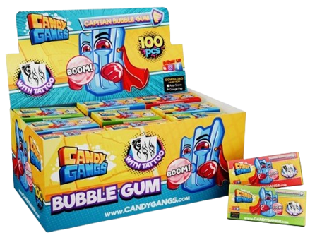 CANDY GANGS BUBBLE GUM 5g ovocné žuvačky (Balenie:100ks 1ks od 0,04eur)