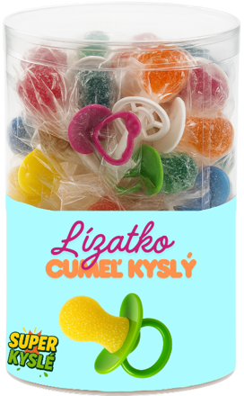 CUMEĽ KYSLÝ 10g ovocné lízatko (Balenie:80ks 1ks=0,08eur)