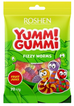 YUMMI! GUMMI WORMS 70g želé cukríky
