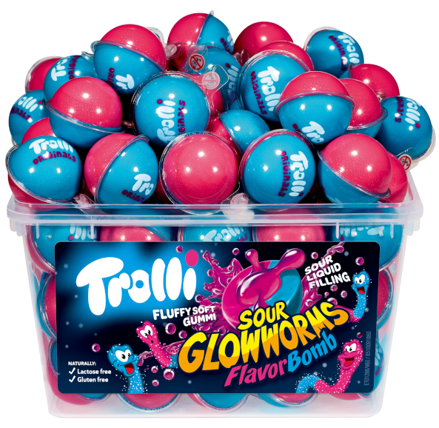 TROLLI BOMB 18,8g kyslý červik (Balenie 60ks 1ks od 0,55eur)