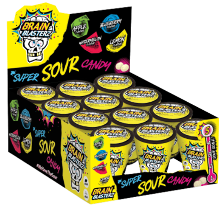 BRAIN BLASTERZ YELLOW 48g kyslé cukríky (Balenie:12ks 1ks od 1,75eur)