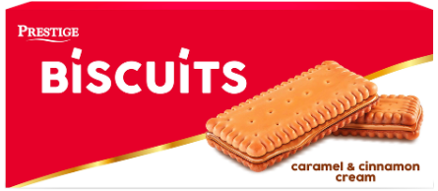 PRESTIGE BISCUITS 125g karamelovo-škoricové sušienky 