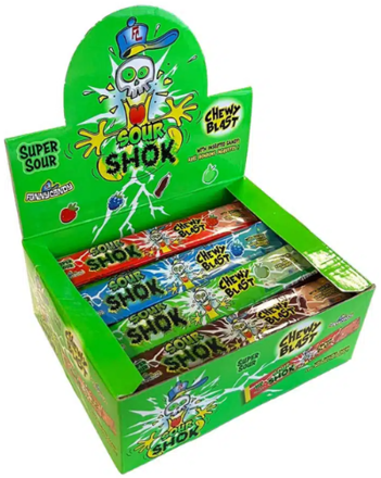 SOUR SHOCK CHEWY 20g kyslé tyčinky (Balenie:48ks 1ks od 0,15eur)