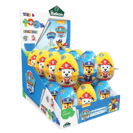 PAW PATROL EGGS 10g cukrovinka s hračkou (Balenie:24ks 1ks=1,35eur)
