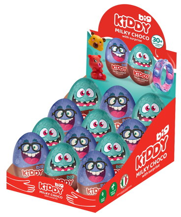 KIDDY BIG EGGS 110g vajíčko s prekvapením (Balenie:12ks 1ks=1,95eur)