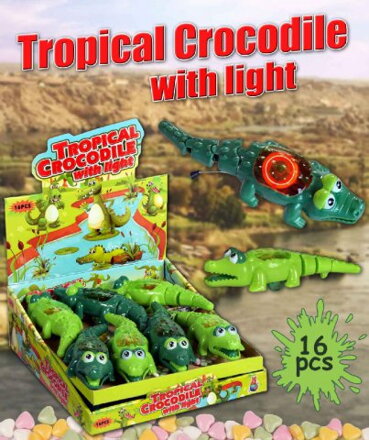 TROPICAL CROCODILE/LIGHT 10g hračka+cukríky (balenie:16ks 1ks=1,09eur)