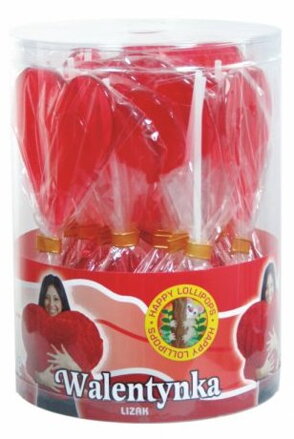 VALENTÍNKA 50g ovocné lízatko (Balenie:30ks 1ks od 0,35eur)