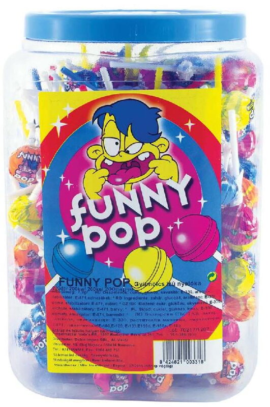 FUNNY POP 8g ovocné lízatko (balenie:200ks 1ks=0,065eur)