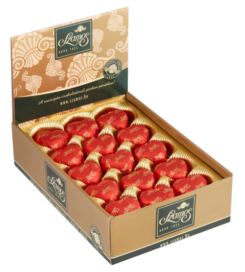 SZAMOS SRDCE BOX 13g marcipán v čokoláde (Balenie:45ks 1ks=0,75eur)