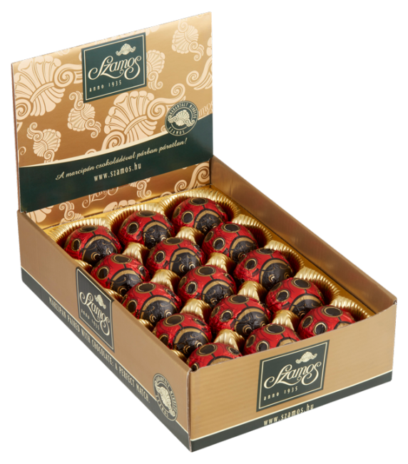 SZAMOS LIENKA 20g marcipán v čokoláde (Balenie:30ks 1ks=1,20eur)