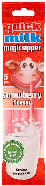 QUICK MILK 30g jahodové slamky QUICK MILK 30g jahodové slamky