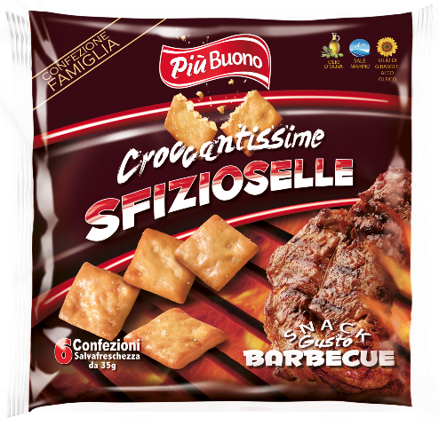 PIU BUONO SFIZIOSELLE 180g babecue snack